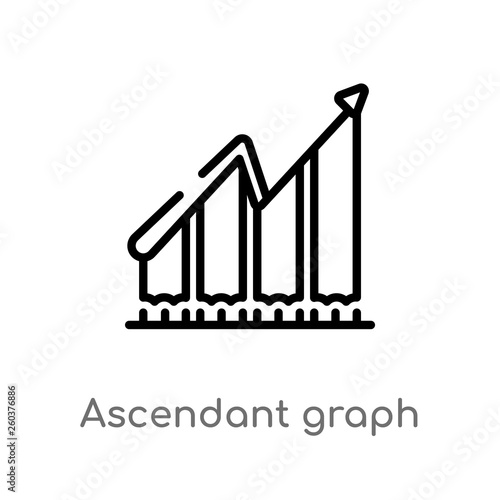 outline ascendant graph vector icon. isolated black simple line element illustration from business concept. editable vector stroke ascendant graph icon on white background