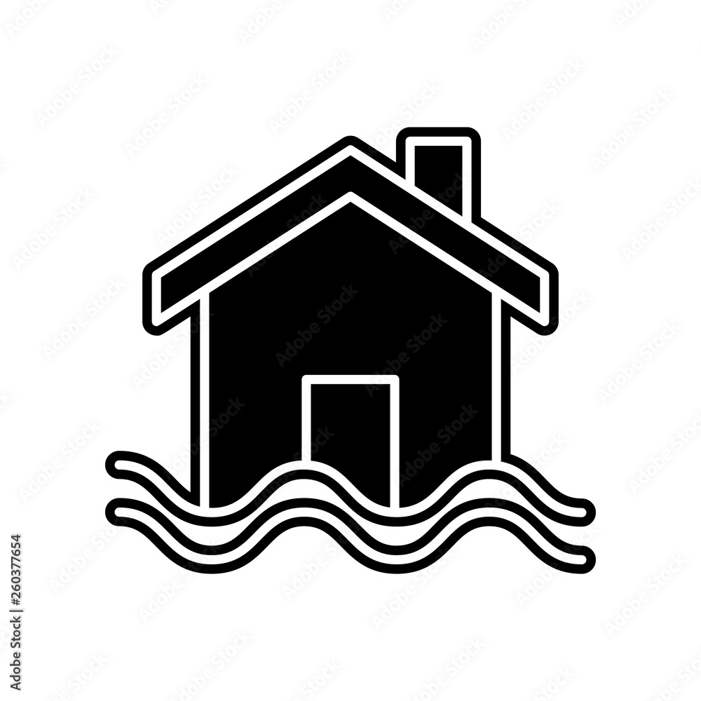 sinking house icon. Element of Insurance for mobile concept and web apps icon. Glyph, flat icon for website design and development, app development sinking house icon. Element of Insurance for mobile concept and web apps icon. Glyph, flat icon for website design and development, app development