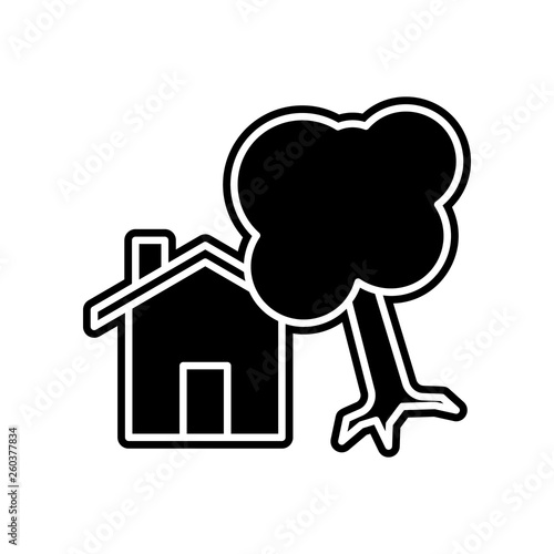 tree fall on the house icon. Element of Insurance for mobile concept and web apps icon. Glyph, flat icon for website design and development, app development