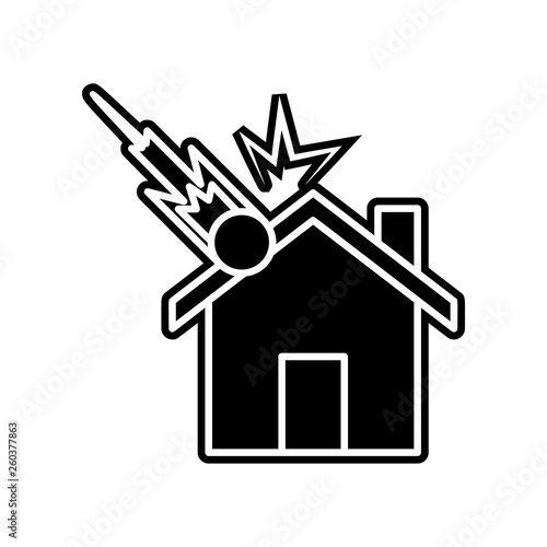 falling meteorite at home icon. Element of Insurance for mobile concept and web apps icon. Glyph, flat icon for website design and development, app development