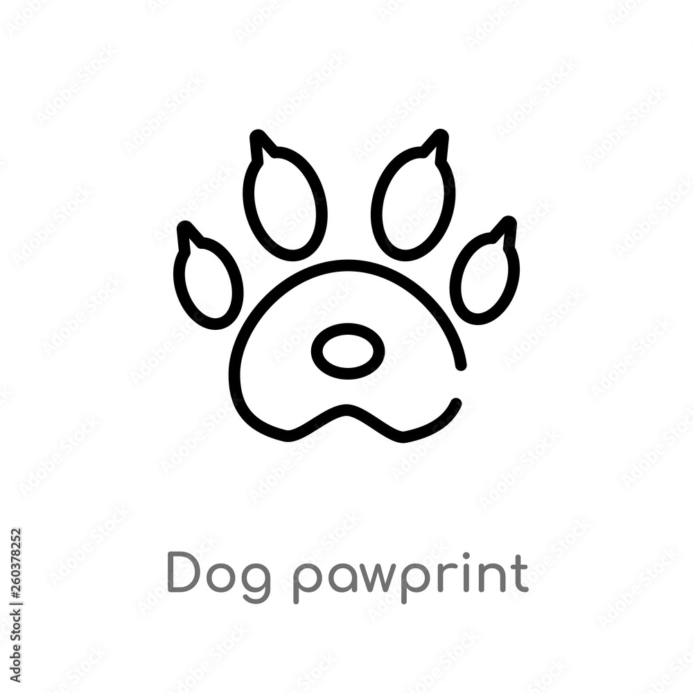 outline dog pawprint vector icon. isolated black simple line element illustration from charity concept. editable vector stroke dog pawprint icon on white background outline dog pawprint vector icon. isolated black simple line element illustration from charity concept. editable vector stroke dog pawprint icon on white background