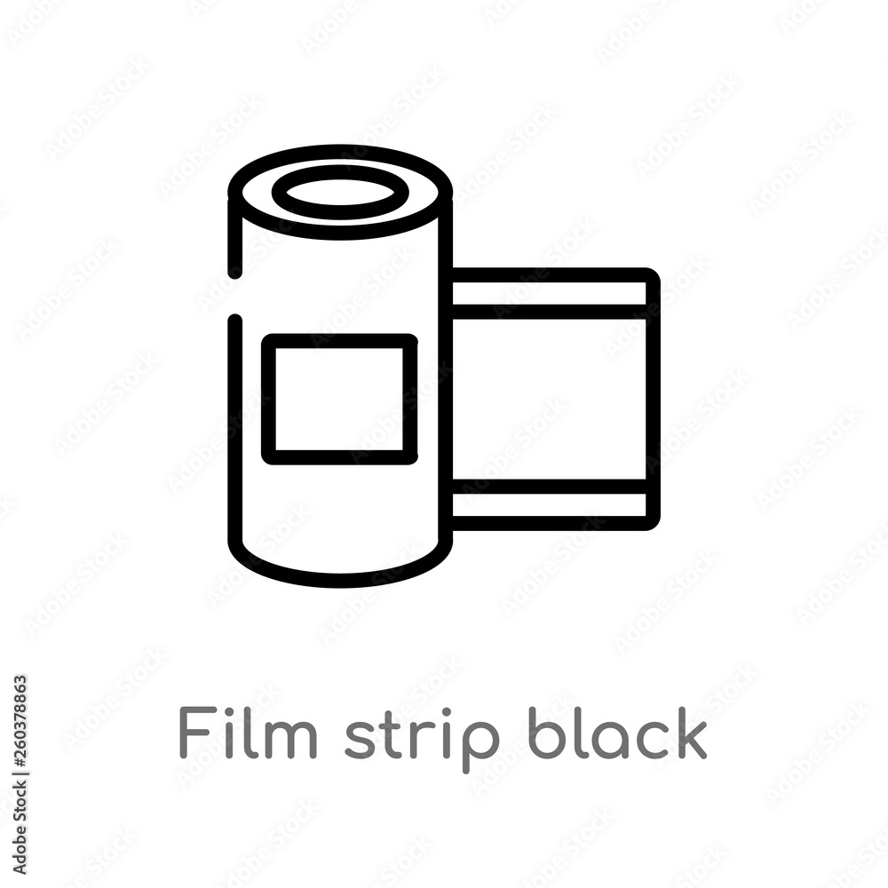 outline film strip black vector icon. isolated black simple line element illustration from cinema concept. editable vector stroke film strip black icon on white background outline film strip black vector icon. isolated black simple line element illustration from cinema concept. editable vector stroke film strip black icon on white background