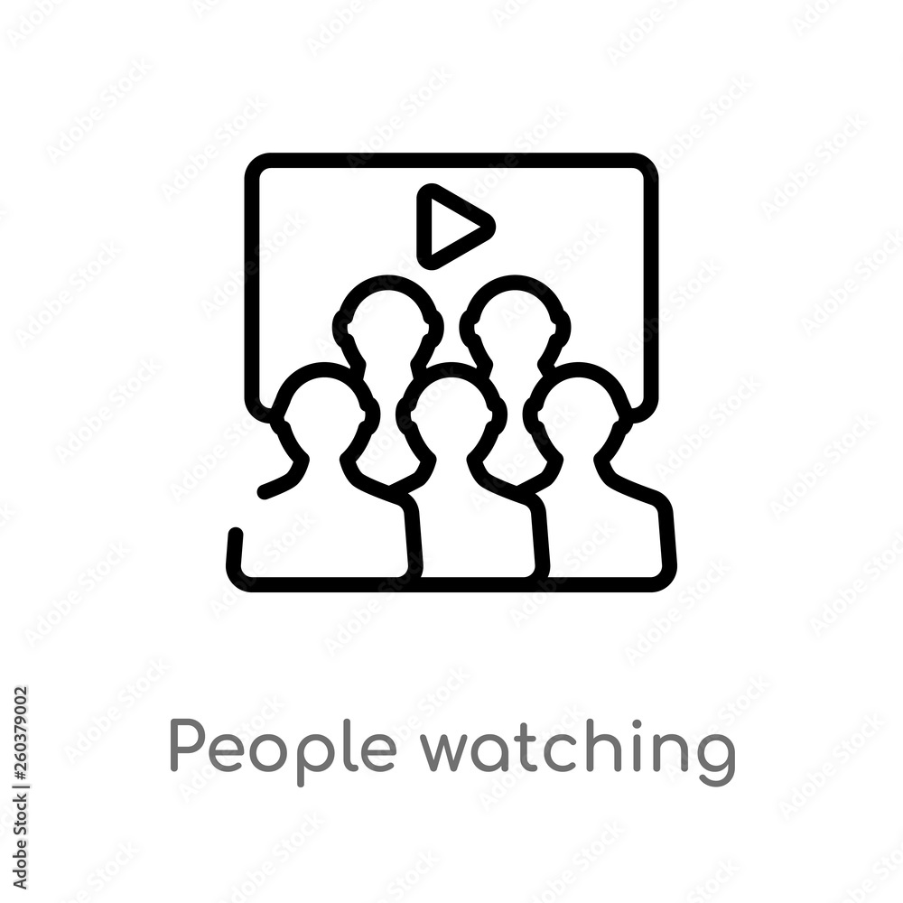 outline people watching a movie vector icon. isolated black simple line element illustration from cinema concept. editable vector stroke people watching a movie icon on white background outline people watching a movie vector icon. isolated black simple line element illustration from cinema concept. editable vector stroke people watching a movie icon on white background