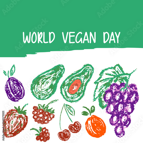 Child drawing. World Vegan Day