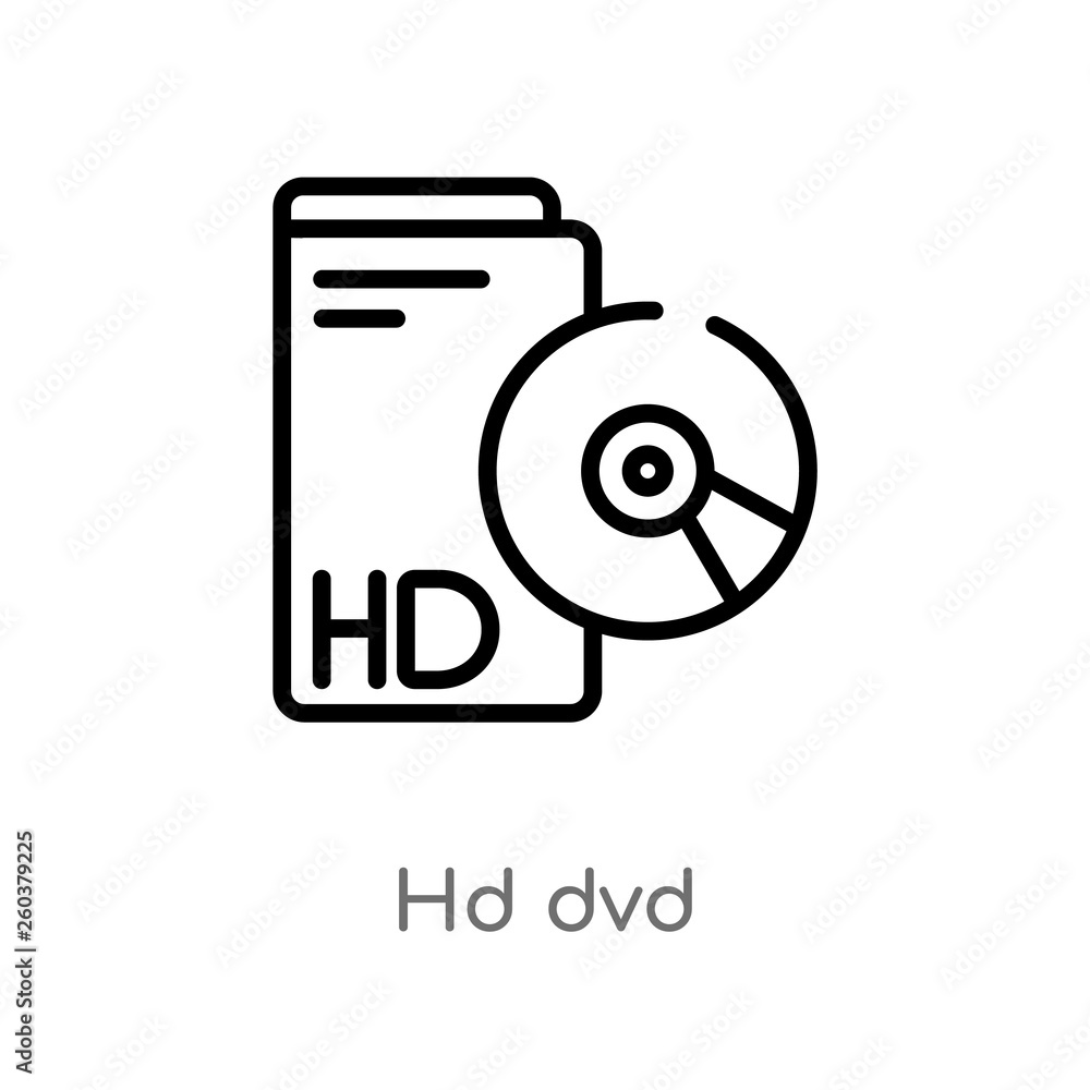outline hd dvd vector icon. isolated black simple line element illustration  from cinema concept. editable vector stroke hd dvd icon on white background  Stock Vector | Adobe Stock