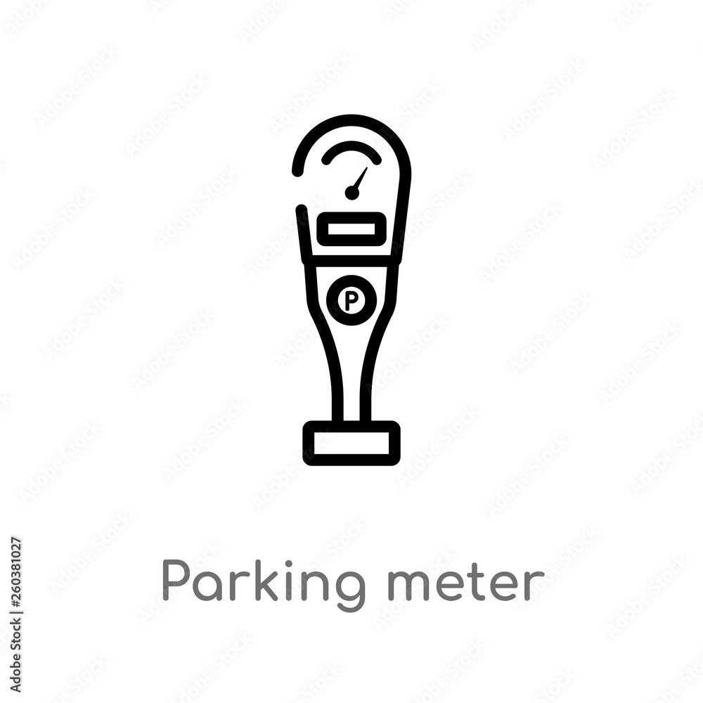 outline parking meter vector icon. isolated black simple line element