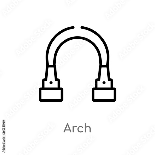 outline arch vector icon. isolated black simple line element illustration from city elements concept. editable vector stroke arch icon on white background