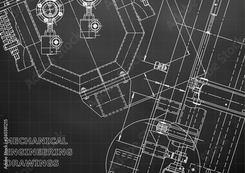 Blueprint, Sketch. Vector engineering illustration