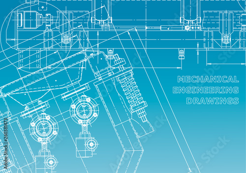 Blueprint, Sketch. Vector engineering illustration