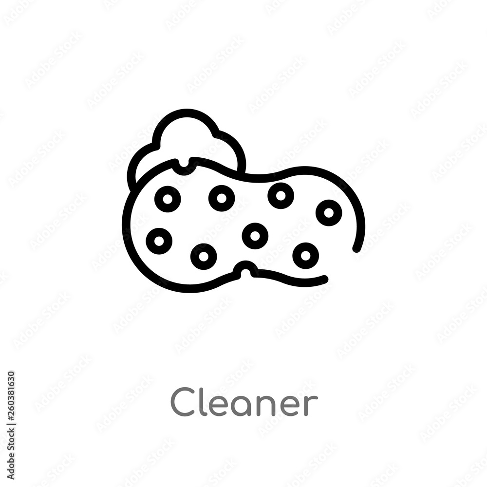 outline cleaner vector icon. isolated black simple line element illustration from cleaning concept. editable vector stroke cleaner icon on white background outline cleaner vector icon. isolated black simple line element illustration from cleaning concept. editable vector stroke cleaner icon on white background