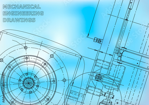 Blueprint. Vector engineering illustration. Cover. Blue