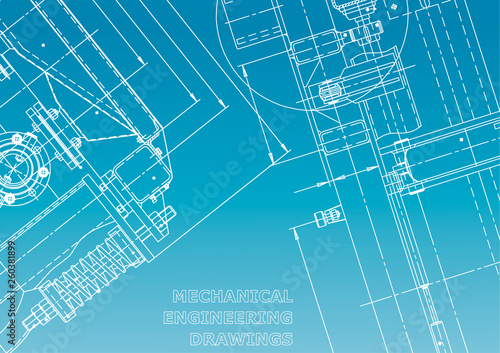 Blueprint, Sketch. Vector engineering illustration