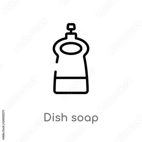 outline dish soap vector icon. isolated black simple line element illustration from cleaning concept. editable vector stroke dish soap icon on white background