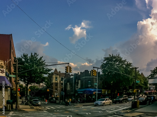 Canvas Print Neighborhood street in Sunnyside, Queens in New York City