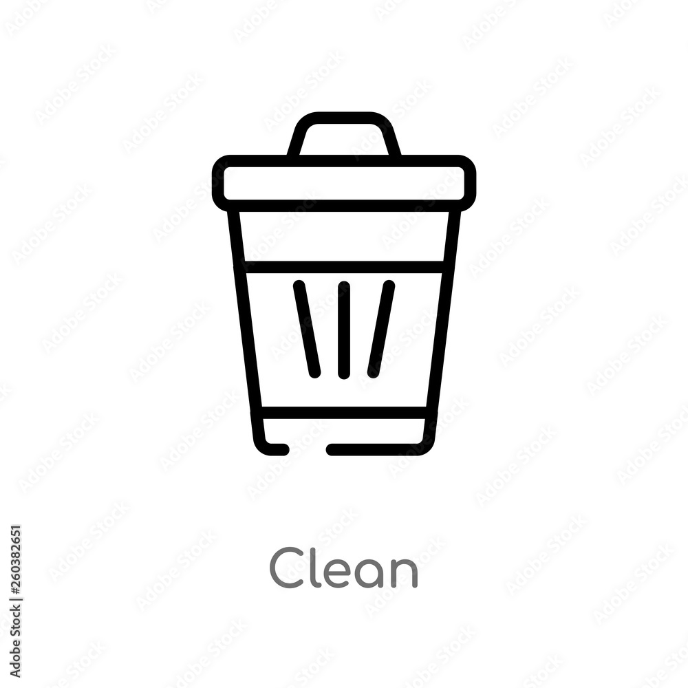 outline clean vector icon. isolated black simple line element illustration from cleaning concept. editable vector stroke clean icon on white background outline clean vector icon. isolated black simple line element illustration from cleaning concept. editable vector stroke clean icon on white background