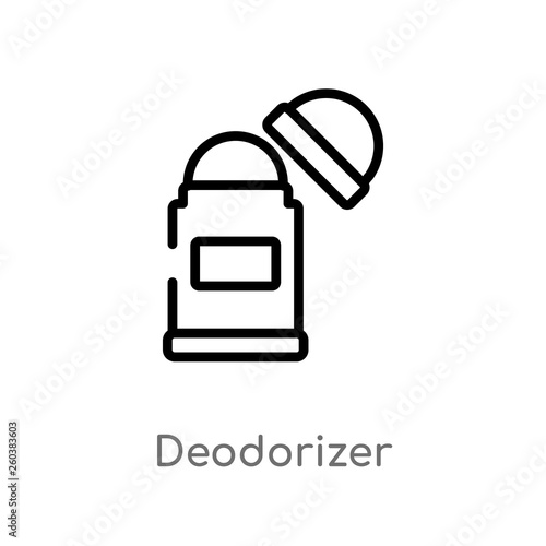 outline deodorizer vector icon. isolated black simple line element illustration from cleaning concept. editable vector stroke deodorizer icon on white background