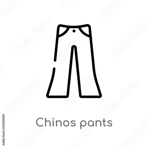 outline chinos pants vector icon. isolated black simple line element illustration from clothes concept. editable vector stroke chinos pants icon on white background