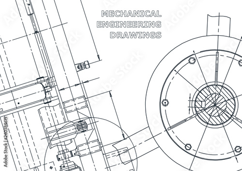 Technical abstract backgrounds. Vector engineering drawings. Mechanical instrument making. Technical illustration. Blueprint