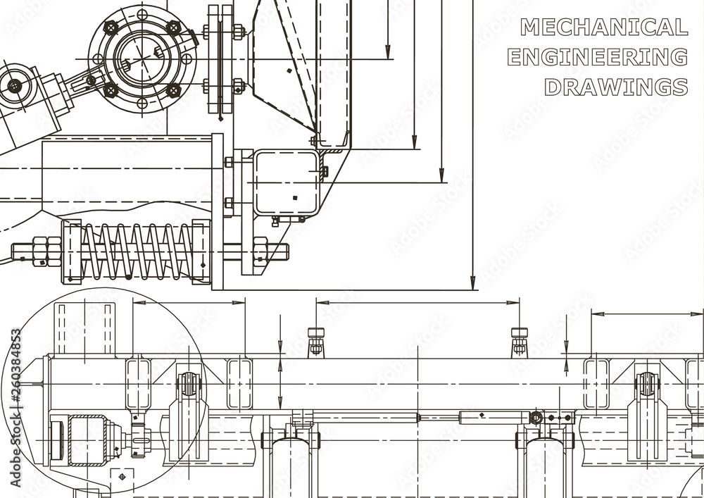 Obraz premium Mechanical instrument making. Technical illustration. Vector