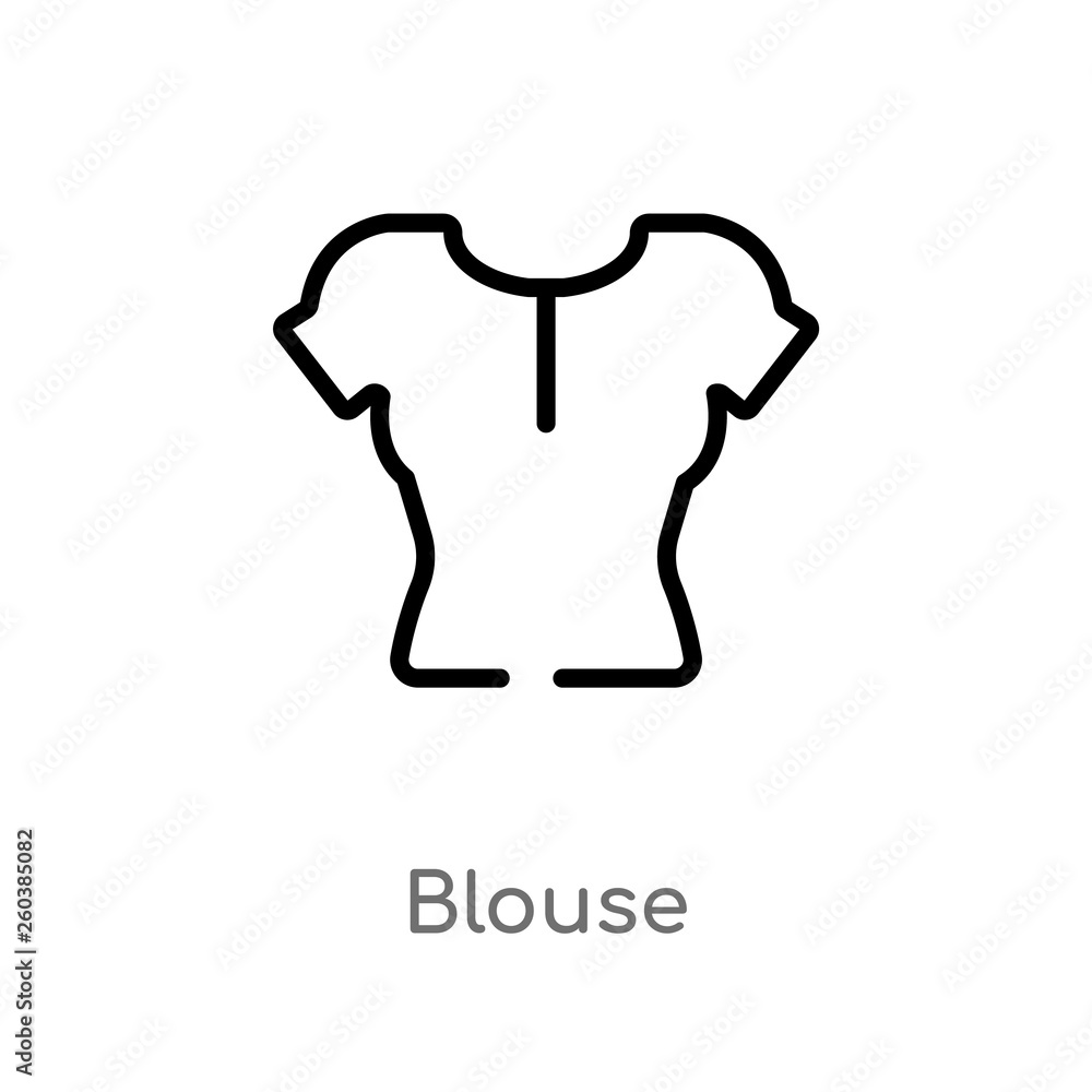 outline blouse vector icon. isolated black simple line element illustration from clothes concept. editable vector stroke blouse icon on white background outline blouse vector icon. isolated black simple line element illustration from clothes concept. editable vector stroke blouse icon on white background