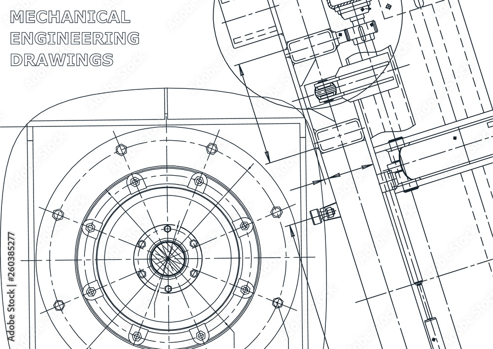 Vector engineering illustration. Cover, flyer, banner, background