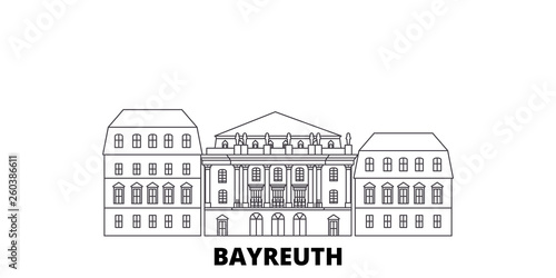 Germany, Bayreuth, Margravial Opera Housebayreuth flat travel skyline set. Germany, Bayreuth, Margravial Opera Housebayreuth black city vector panorama, illustration, travel sights, landmarks, streets
