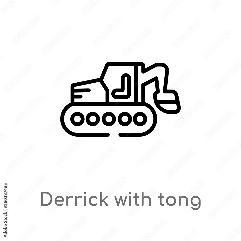 outline derrick with tong vector icon. isolated black simple line element illustration from construction concept. editable vector stroke derrick with tong icon on white background outline derrick with tong vector icon. isolated black simple line element illustration from construction concept. editable vector stroke derrick with tong icon on white background