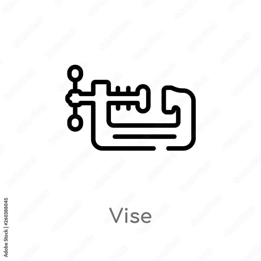 outline vise vector icon. isolated black simple line element illustration from construction concept. editable vector stroke vise icon on white background outline vise vector icon. isolated black simple line element illustration from construction concept. editable vector stroke vise icon on white background