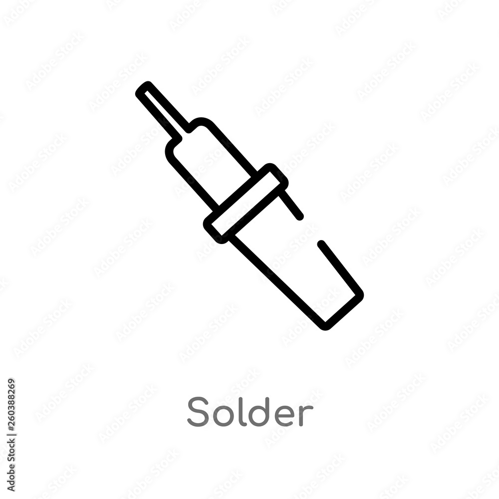 outline solder vector icon. isolated black simple line element illustration from construction and tools concept. editable vector stroke solder icon on white background outline solder vector icon. isolated black simple line element illustration from construction and tools concept. editable vector stroke solder icon on white background