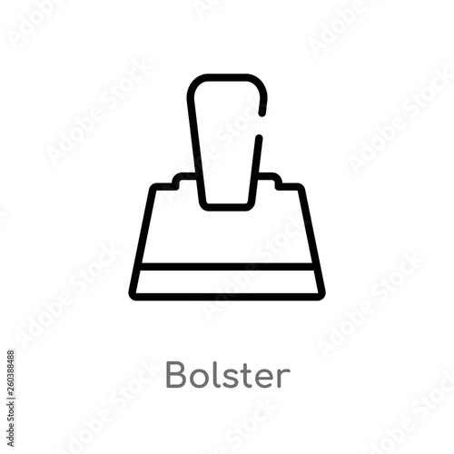 outline bolster vector icon. isolated black simple line element illustration from construction concept. editable vector stroke bolster icon on white background