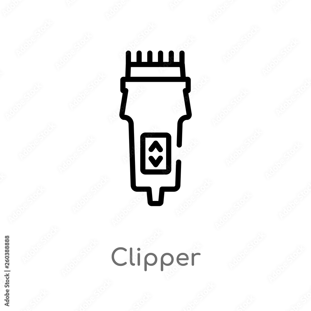 outline clipper vector icon. isolated black simple line element illustration from tools concept. editable vector stroke clipper icon on white background outline clipper vector icon. isolated black simple line element illustration from tools concept. editable vector stroke clipper icon on white background