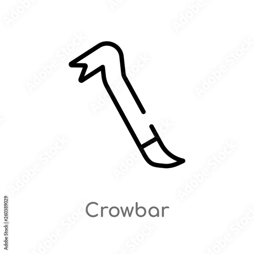 outline crowbar vector icon. isolated black simple line element illustration from tools concept. editable vector stroke crowbar icon on white background photo