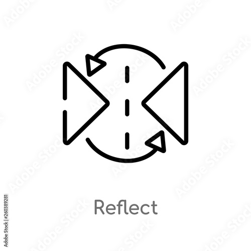 outline reflect vector icon. isolated black simple line element illustration from creative pocess concept. editable vector stroke reflect icon on white background photo