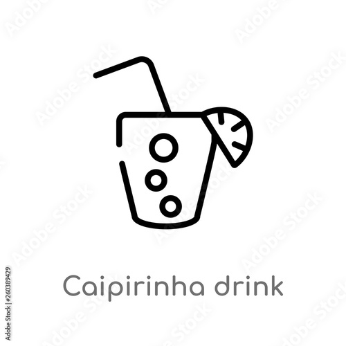 outline caipirinha drink glass of brazil vector icon. isolated black simple line element illustration from culture concept. editable vector stroke caipirinha drink glass of brazil icon on white