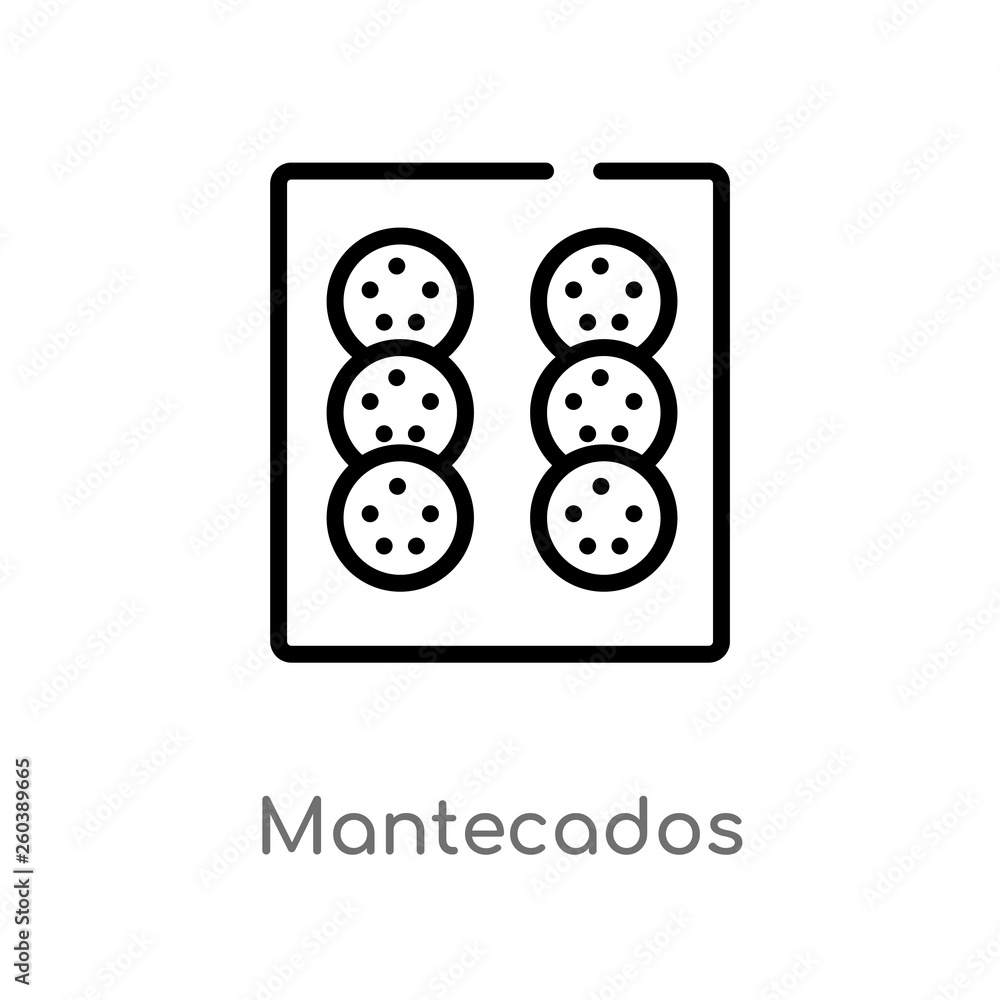 outline mantecados vector icon. isolated black simple line element illustration from culture concept. editable vector stroke mantecados icon on white background outline mantecados vector icon. isolated black simple line element illustration from culture concept. editable vector stroke mantecados icon on white background