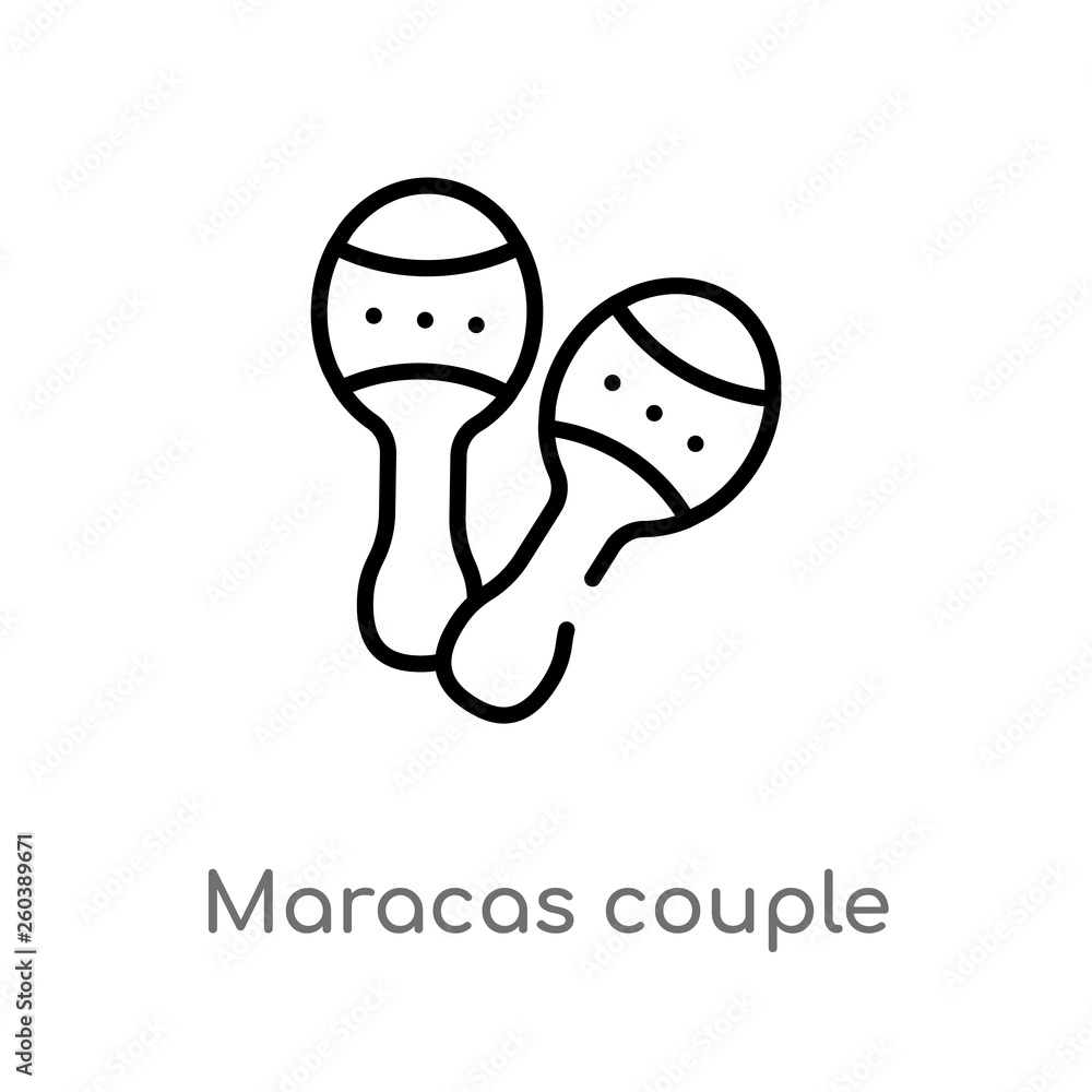 outline maracas couple vector icon. isolated black simple line element illustration from culture concept. editable vector stroke maracas couple icon on white background outline maracas couple vector icon. isolated black simple line element illustration from culture concept. editable vector stroke maracas couple icon on white background