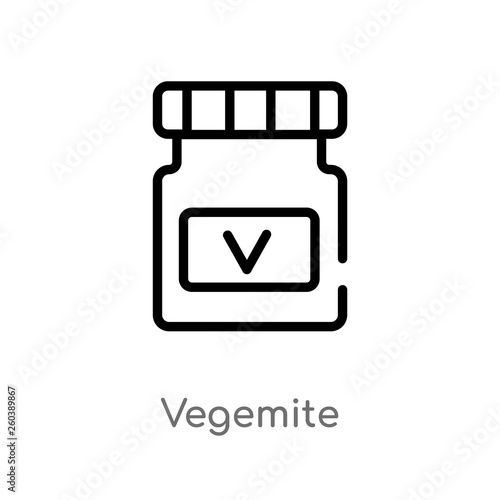 outline vegemite vector icon. isolated black simple line element illustration from culture concept. editable vector stroke vegemite icon on white background