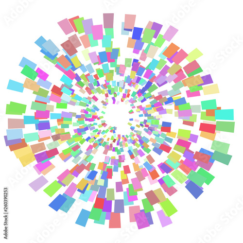 Multicolored spirals motion illusion tiles top way