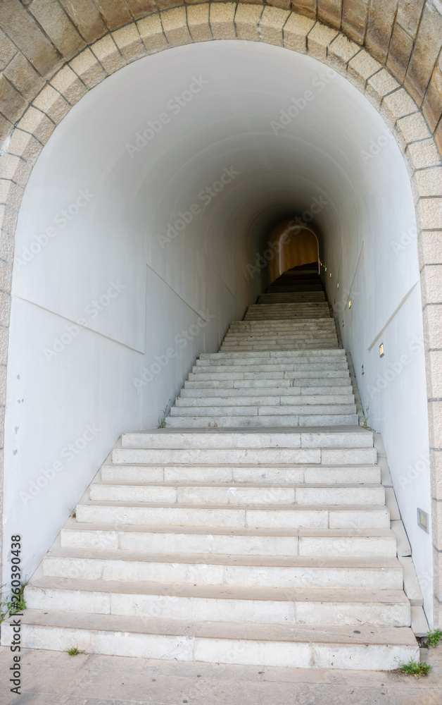 A long tunnel on Mount Lovcen leading to the Negush mausoleum.