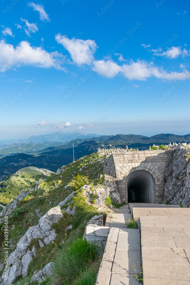 A long tunnel on Mount Lovcen leading to the Negush mausoleum.