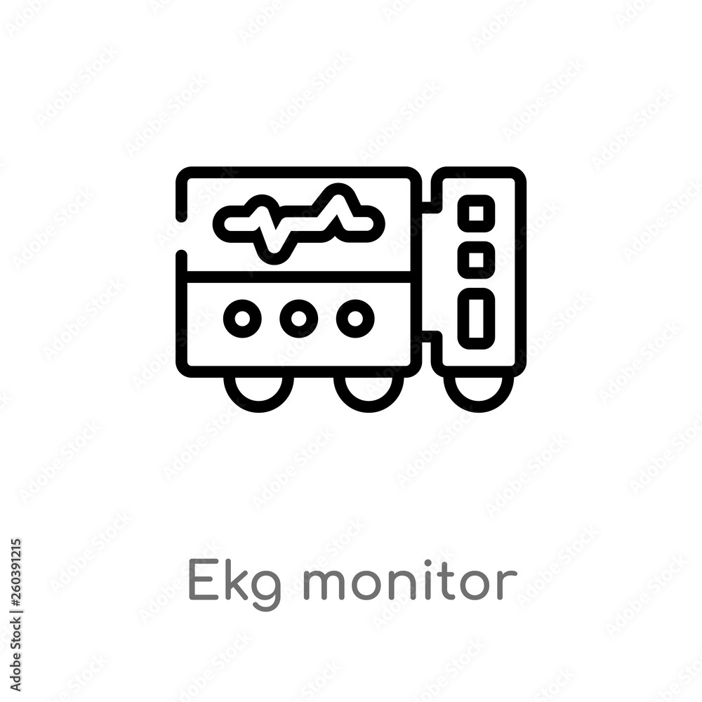 outline ekg monitor vector icon. isolated black simple line element illustration from dentist concept. editable vector stroke ekg monitor icon on white background outline ekg monitor vector icon. isolated black simple line element illustration from dentist concept. editable vector stroke ekg monitor icon on white background