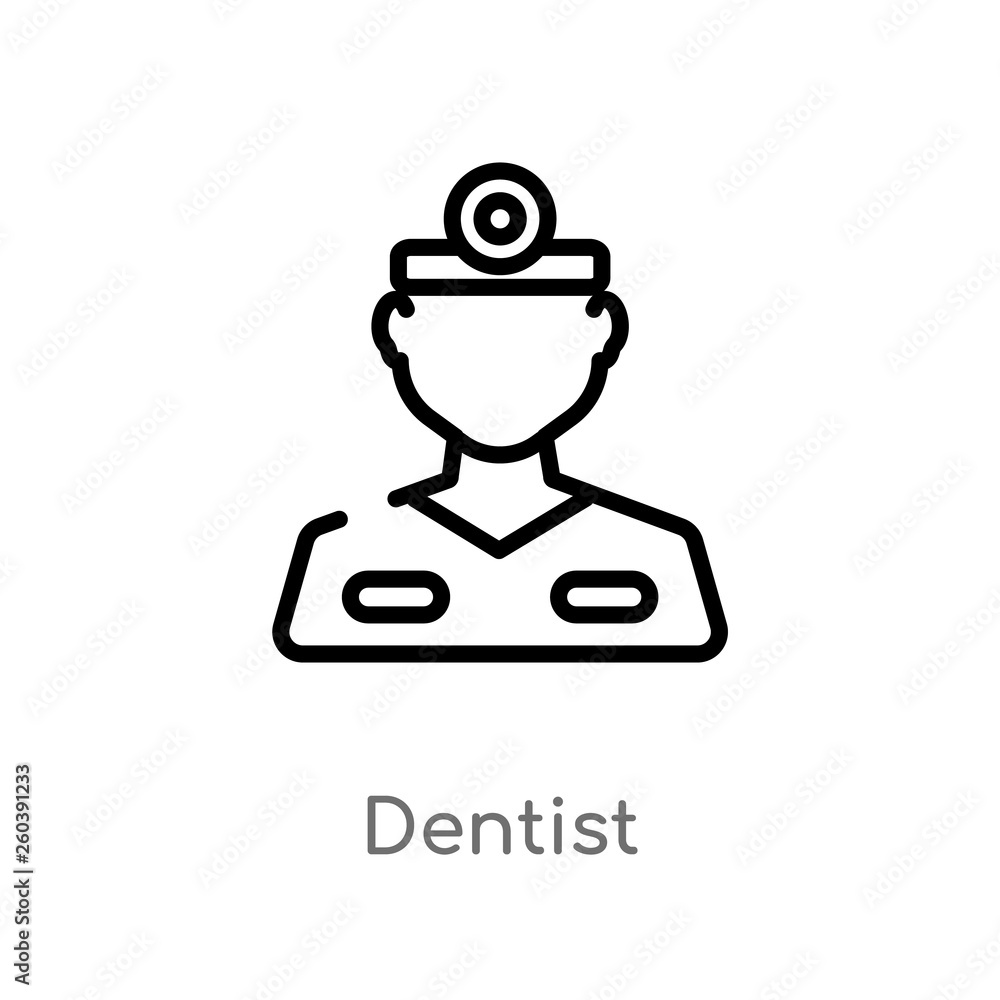 outline dentist vector icon. isolated black simple line element illustration from concept. editable vector stroke dentist icon on white background outline dentist vector icon. isolated black simple line element illustration from concept. editable vector stroke dentist icon on white background