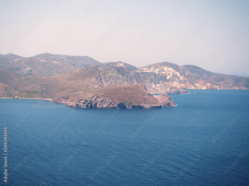 Landscape of Milos Island in Greece