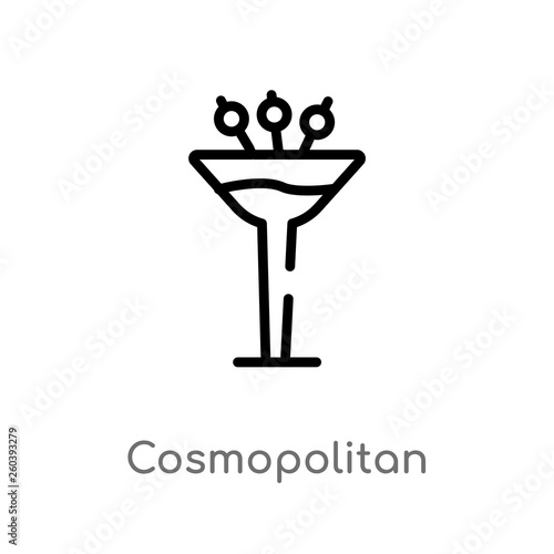 outline cosmopolitan vector icon. isolated black simple line element illustration from drinks concept. editable vector stroke cosmopolitan icon on white background