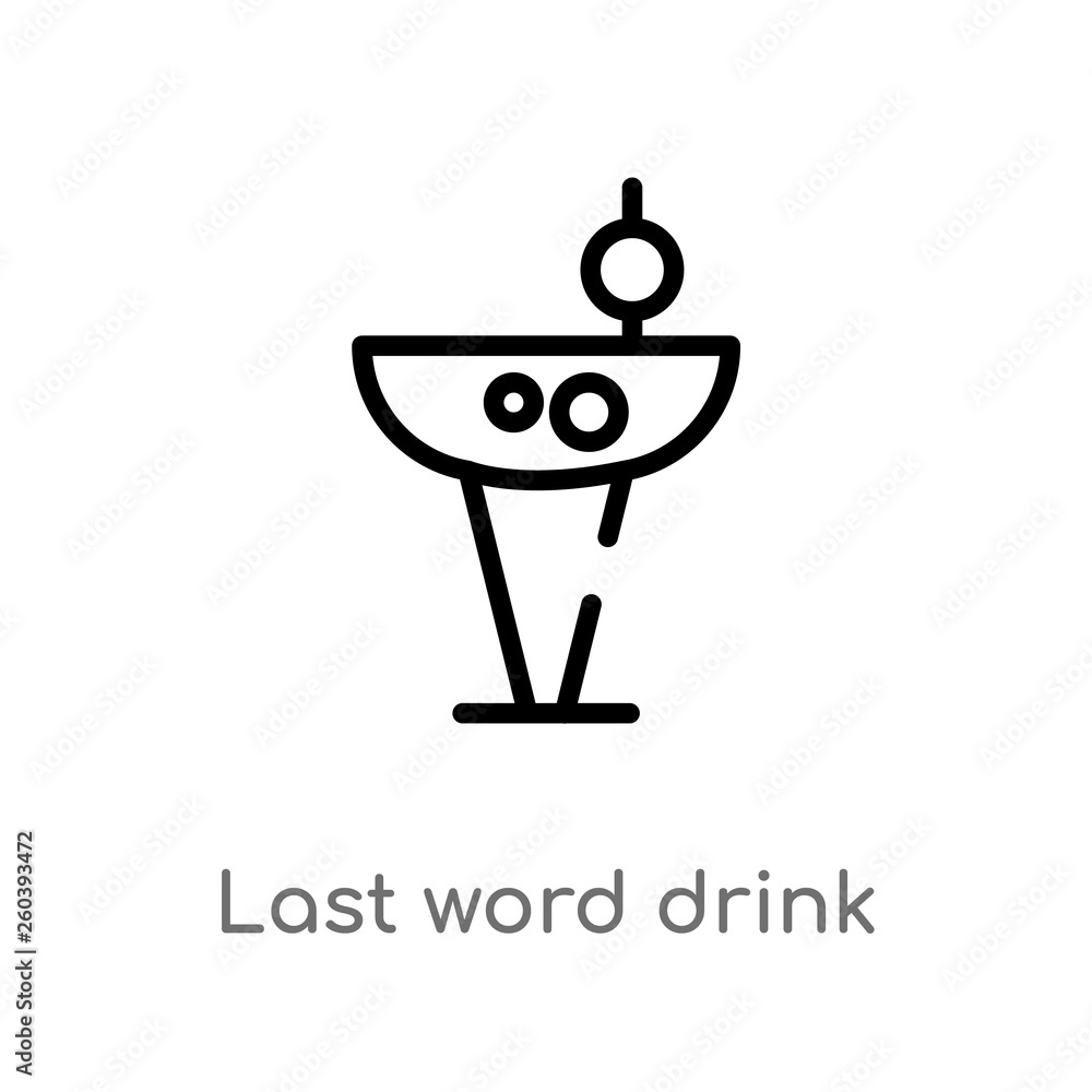 outline last word drink vector icon. isolated black simple line element illustration from drinks concept. editable vector stroke last word drink icon on white background outline last word drink vector icon. isolated black simple line element illustration from drinks concept. editable vector stroke last word drink icon on white background