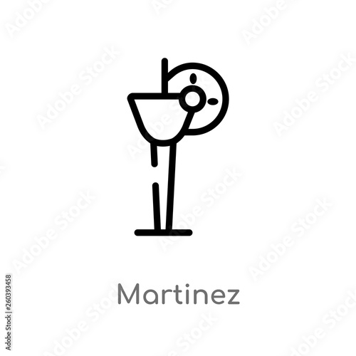 outline martinez vector icon. isolated black simple line element illustration from drinks concept. editable vector stroke martinez icon on white background