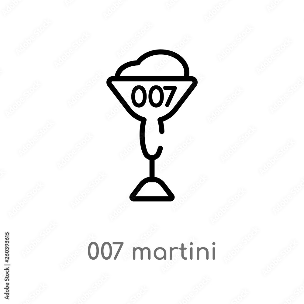 outline 007 martini vector icon. isolated black simple line element illustration from drinks concept. editable vector stroke 007 martini icon on white background outline 007 martini vector icon. isolated black simple line element illustration from drinks concept. editable vector stroke 007 martini icon on white background