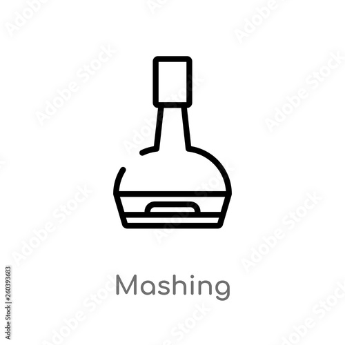 outline mashing vector icon. isolated black simple line element illustration from alcohol concept. editable vector stroke mashing icon on white background