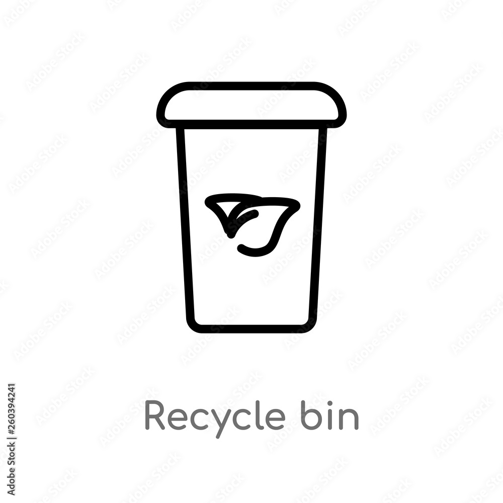 outline recycle bin vector icon. isolated black simple line element illustration from ecology concept. editable vector stroke recycle bin icon on white background outline recycle bin vector icon. isolated black simple line element illustration from ecology concept. editable vector stroke recycle bin icon on white background