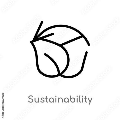 outline sustainability vector icon. isolated black simple line element illustration from ecology concept. editable vector stroke sustainability icon on white background